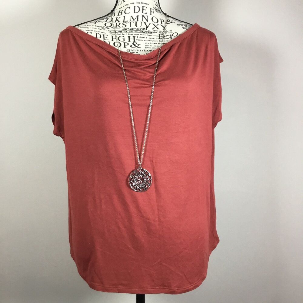 78 & Sunny burnt orange super soft boat neck top modal versatile sz M